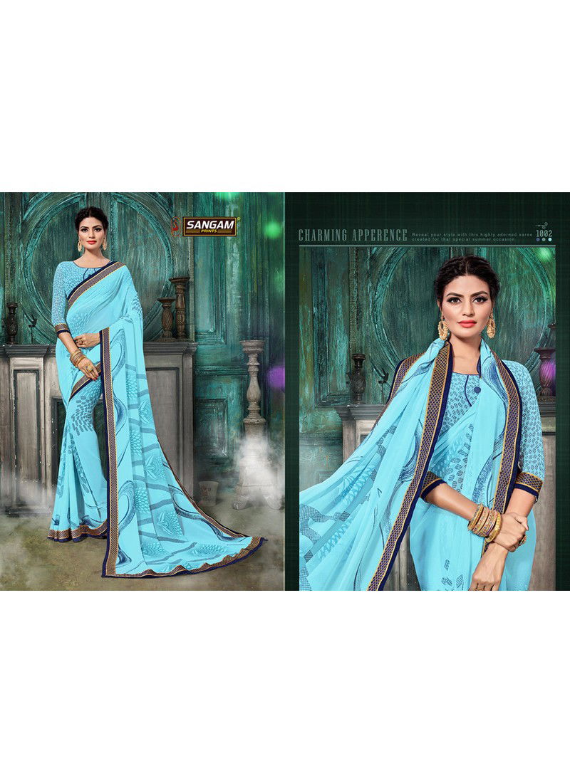 Sangam Miss India Latest Casual Wear Designer  Printed Georgette Saree Collection